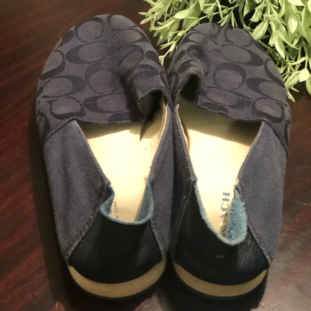 Navy Signature “C” Coach slip on shoes